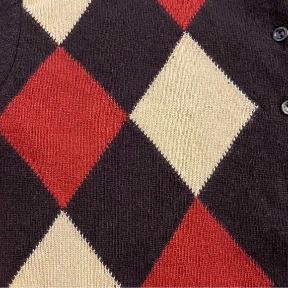 Vintage United Colours of Benetton Wool blend Argyle Cardigan Sweater , Sz S - Picture 9 of 9